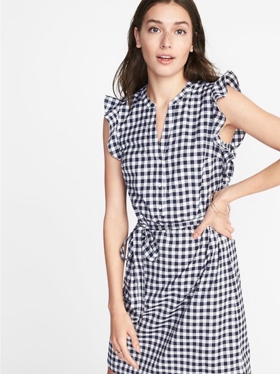 Old Navy Dresses & Skirts - Old Navy Navy & White Gingham Maternity Top